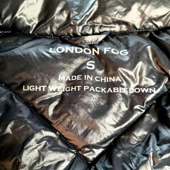 LONDON FOG Women’s Black Ultra Lightweight Packable Down Jacket Size Small - Picture 9 of 12